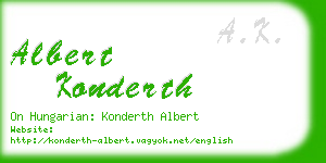 albert konderth business card